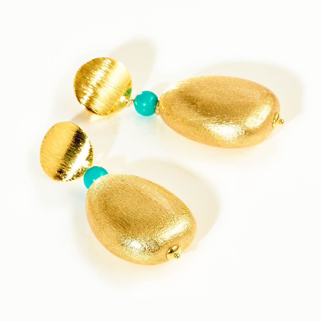 GOLD & BOLD Ohrstecker –  Blue & Golden Triangle