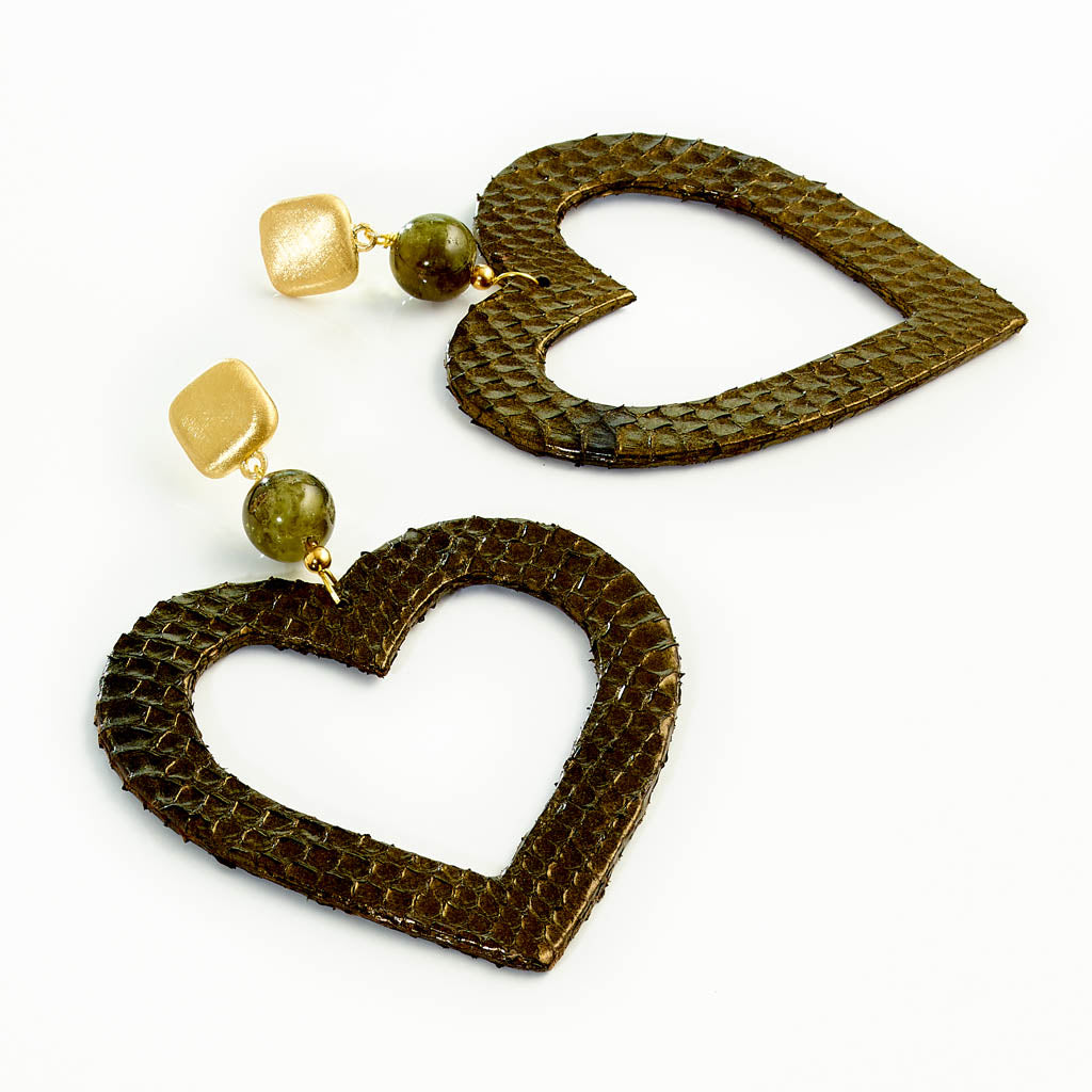 Leather Heart Ohrstecker