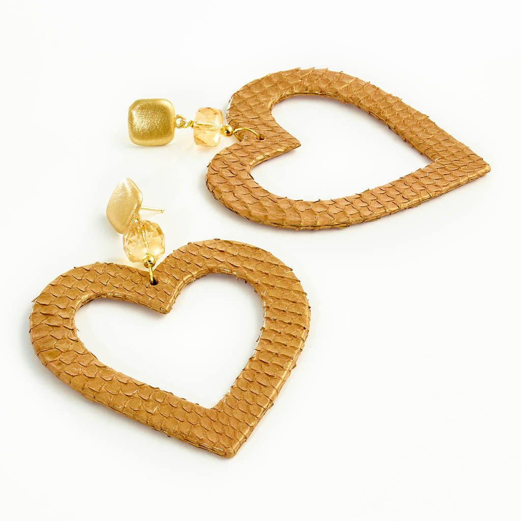 Leather Heart Ohrstecker