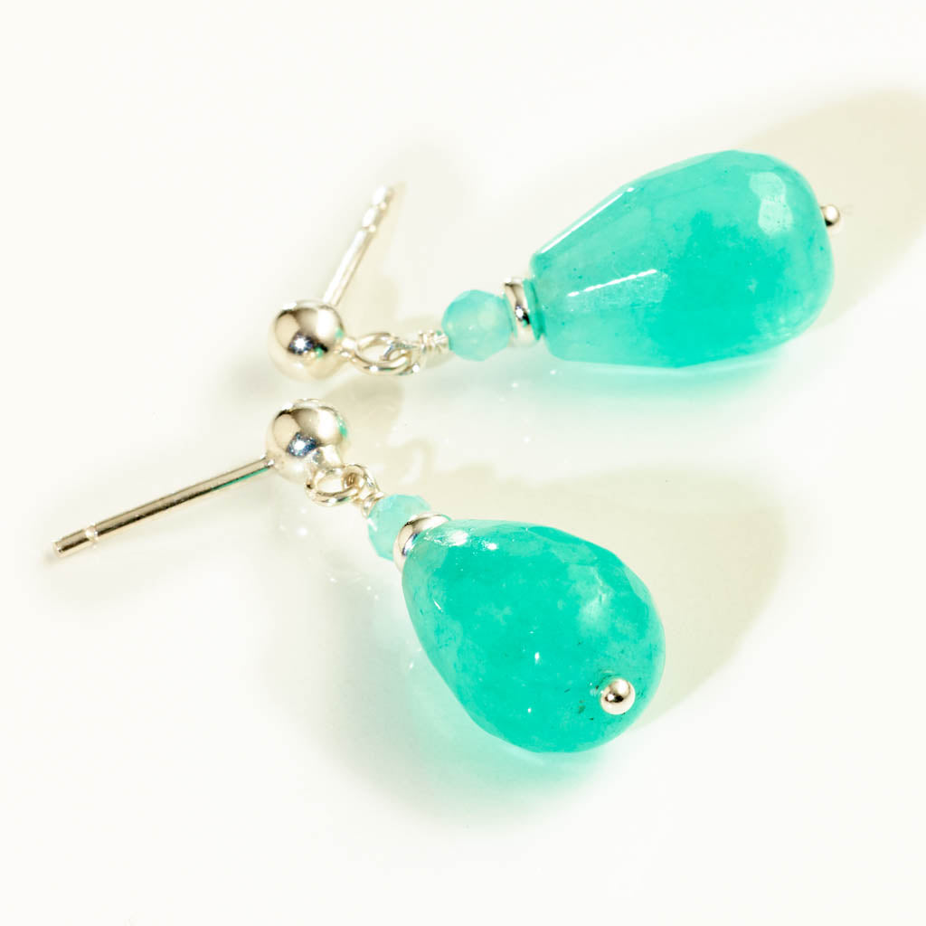 KOMBI Tropfen Ohrstecker - "Ocean Breeze" - Silber & Gold