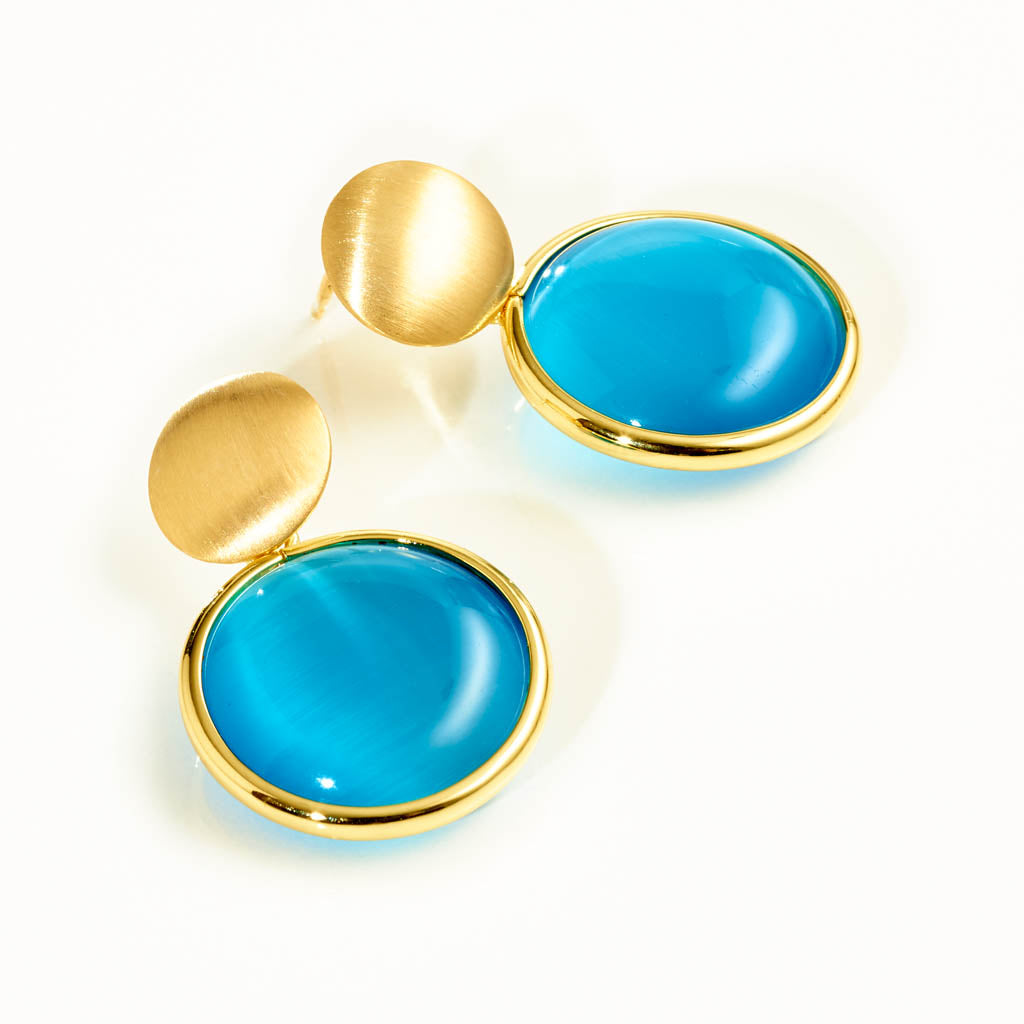 CARAMELLI DELUXE Ohrstecker Caribbean Dreams – 24kt vergoldetes Sterlingsilber