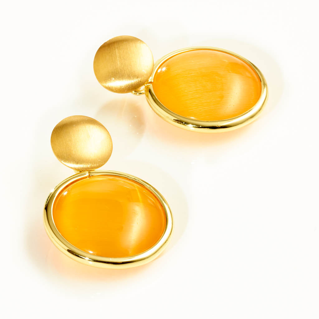 CARAMELLI Ohrstecker „Mango Sorbet“ – Gelb Crystal & Gold