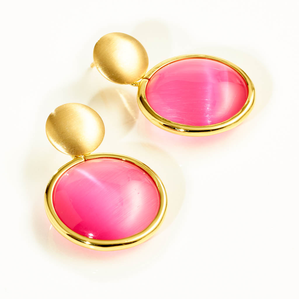 CARAMELLI Ohrstecker „Pink Lemonade“ Ohrstecker – Pink Crystal & Gold