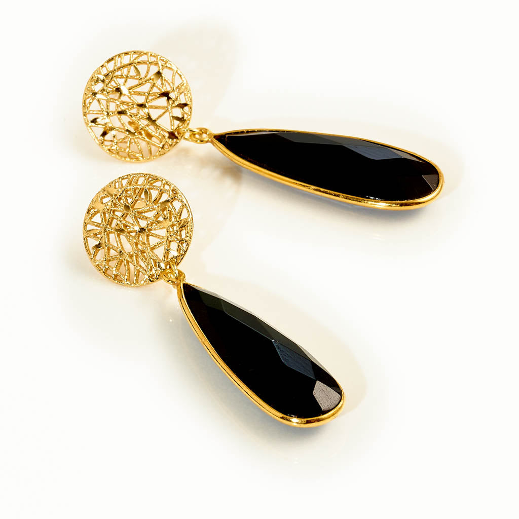 DIVA Ohrstecker - Onyx Tropfen