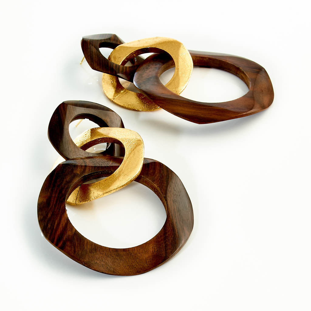 LOOPS HOLZ Ohrstecker