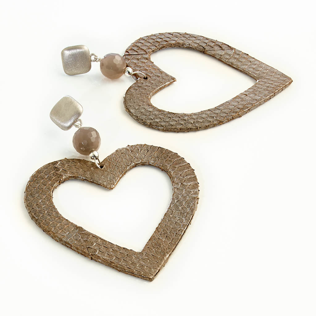 Leather Heart Ohrstecker