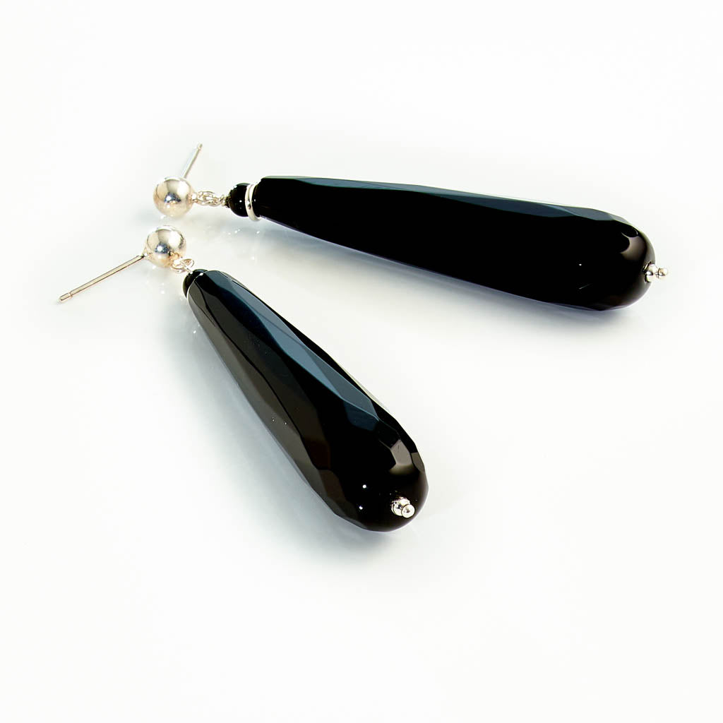 Black Onyx Tropfen Ohrstecker