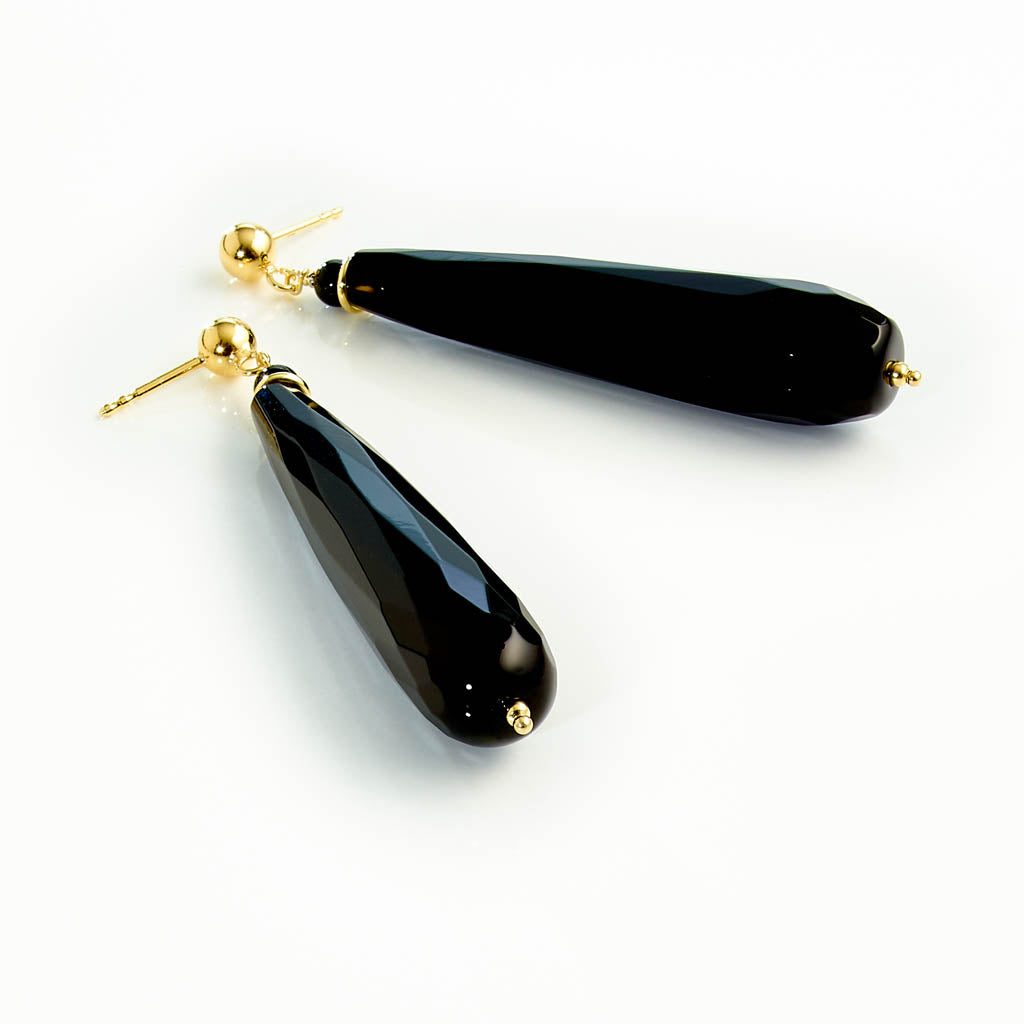 Black Onyx Tropfen Ohrstecker