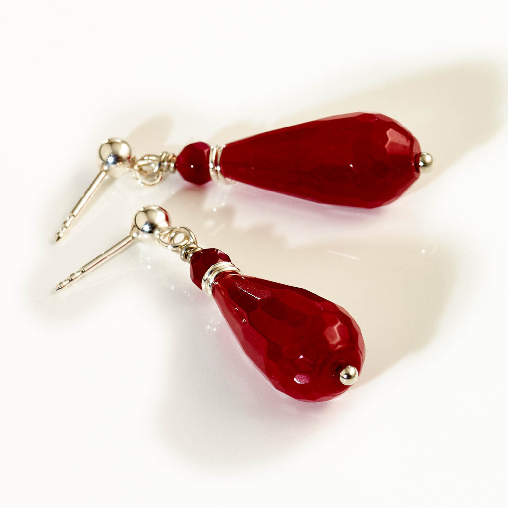 KOMBI Tropfen Ohrstecker - "Bordeaux Red"