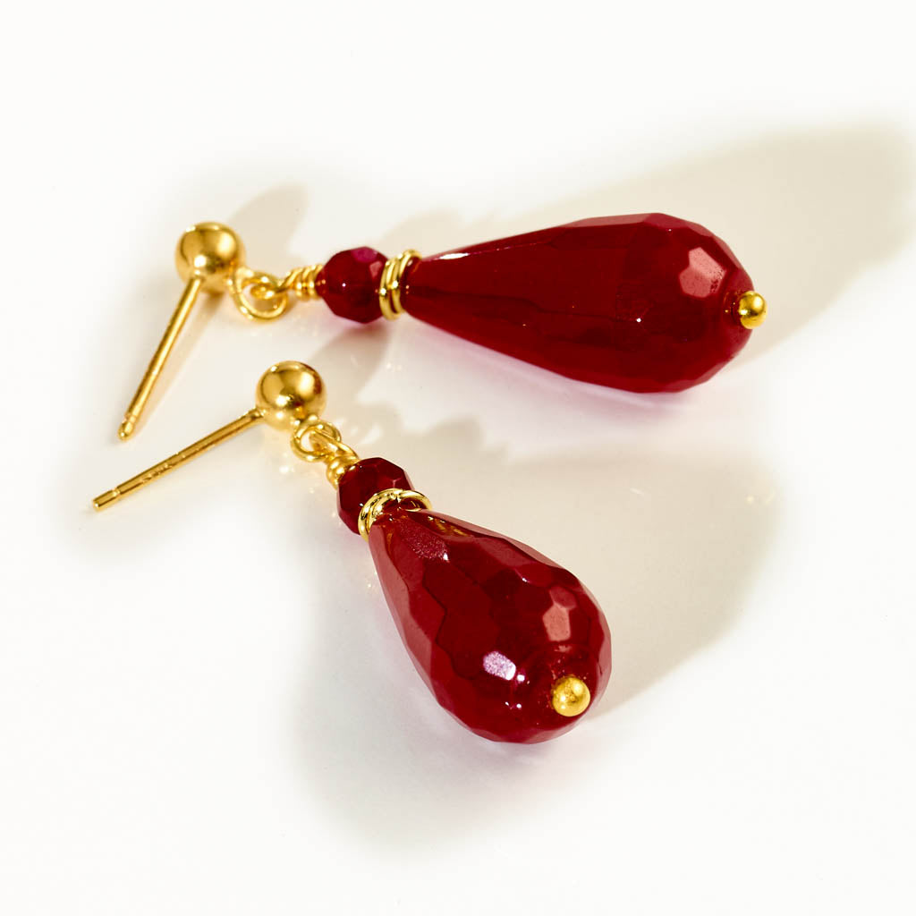 KOMBI Tropfen Ohrstecker - "Bordeaux Red"