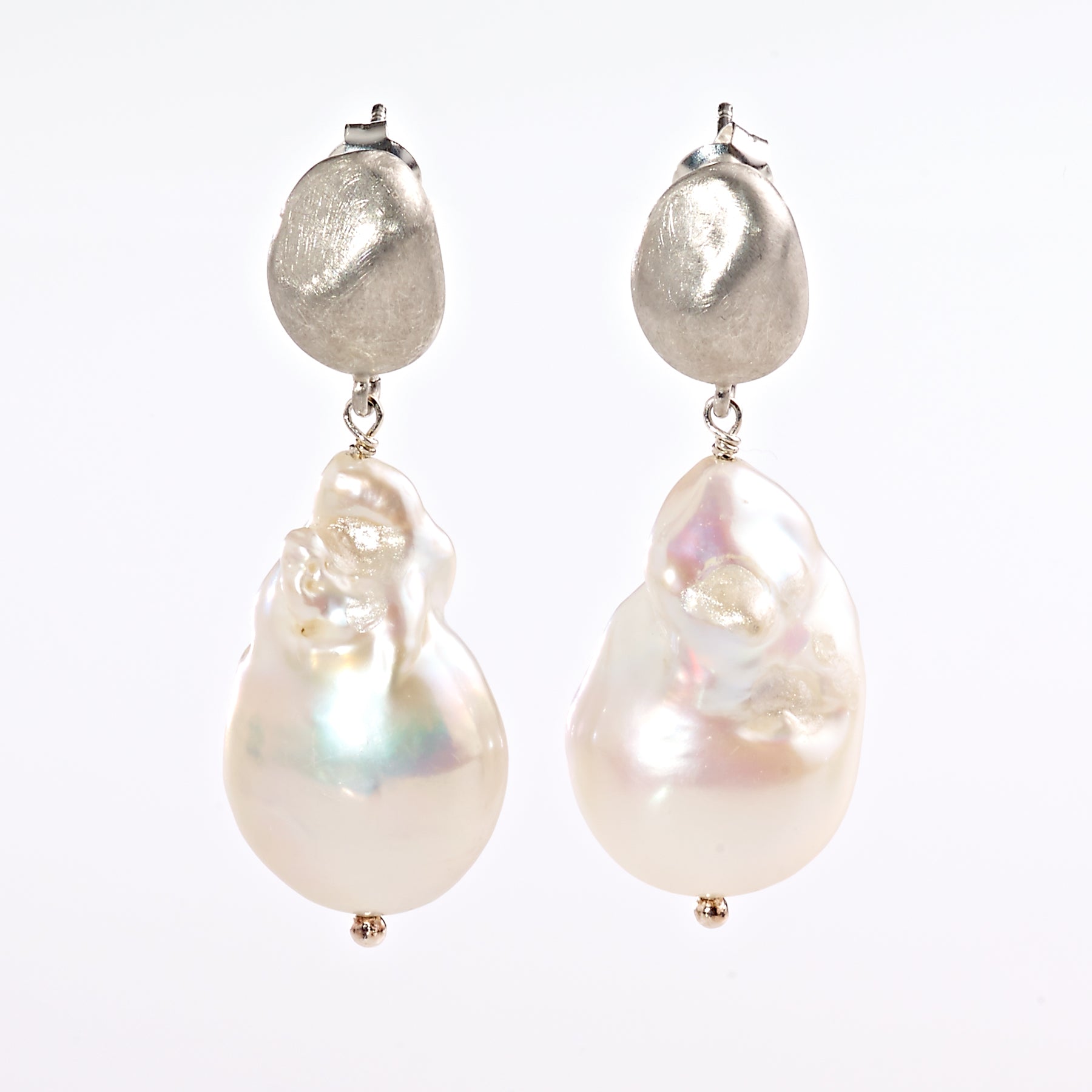 Blisterperlen Ohrstecker silber