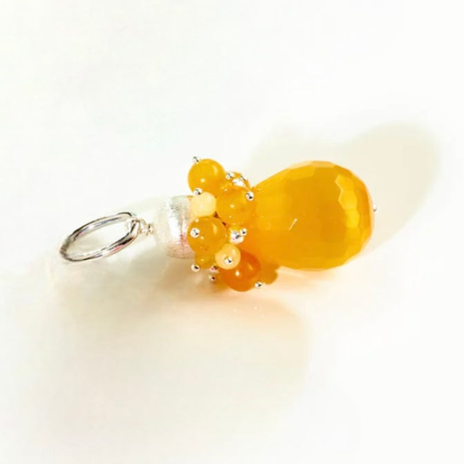 POMPOM CATEYE Anhänger - Gelb, Rosa, Mint & Silber